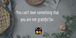You can't love something that you are not grateful for.